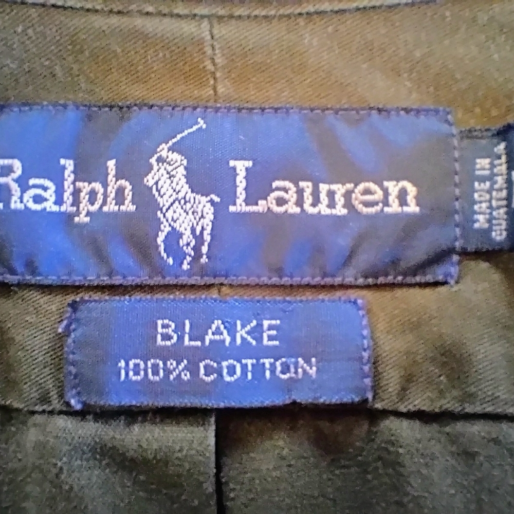 Ralph Lauren Olive Green Large Long Sleeve Men's Button-Down Shirt - Picture 3 of 8
